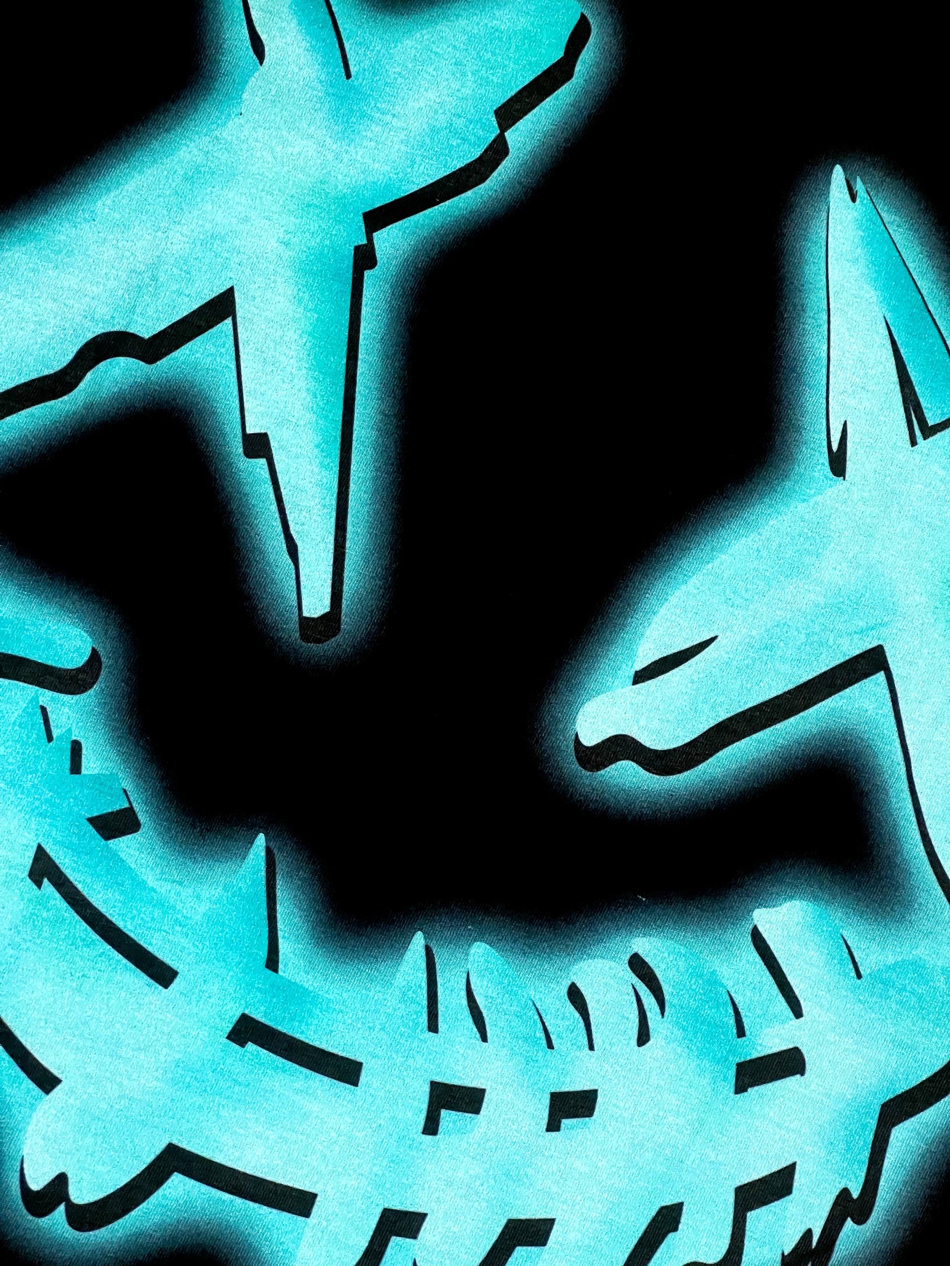 PARODY SMILEY FACE DESIGN 006 BLACK T SHIRT