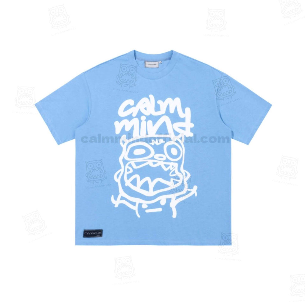Calmmind Sketch Monster T-shirt Blue