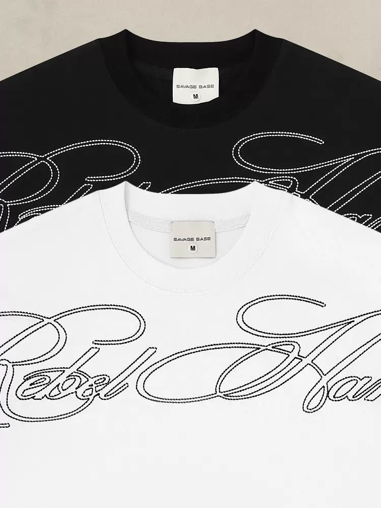 SAVAGEBASE REBEL HARDER TEE WHITE