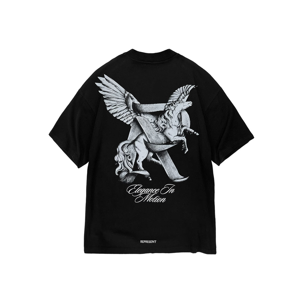 REPRESENT BLACK PEGASUS ELEGANCE IN MOTION TEE
