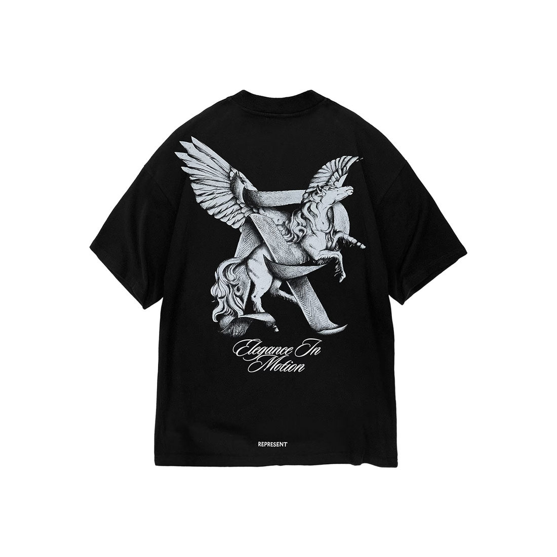 REPRESENT BLACK PEGASUS ELEGANCE IN MOTION TEE