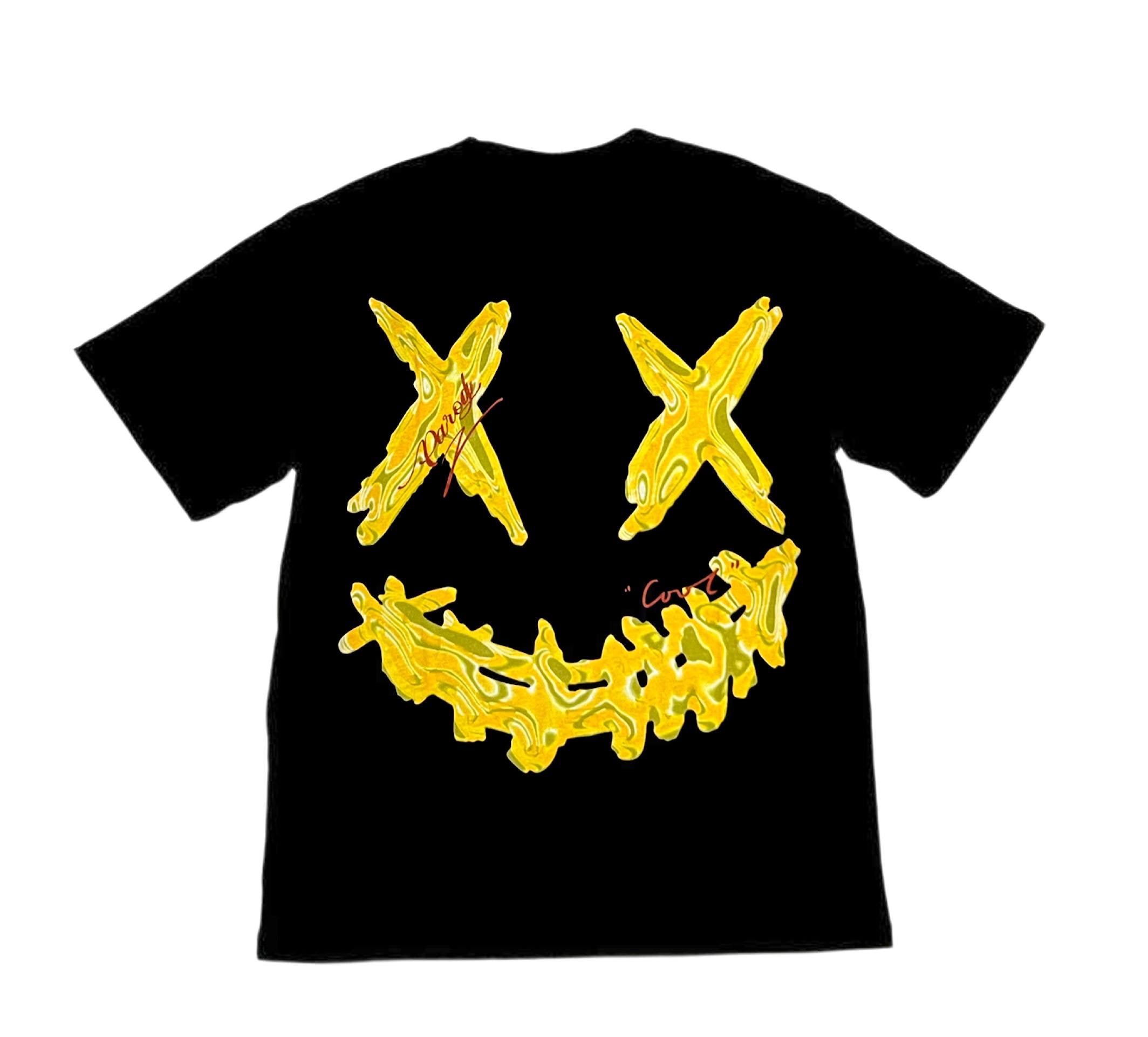 PARODY SMILEY FACE DESIGN 019 BLACK T SHIRT