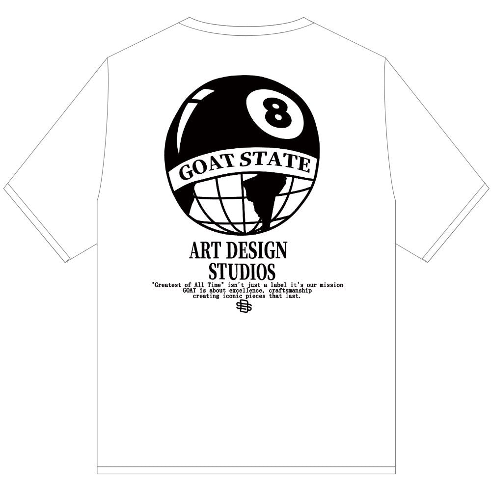 GOAT 8 BALL STUDIO TEE SHIRT WHITE