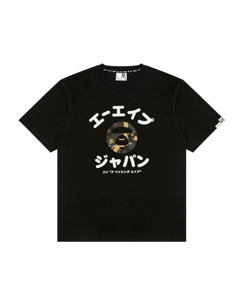 BAPE AAPE CAMO MOONFACE TEE BLACK