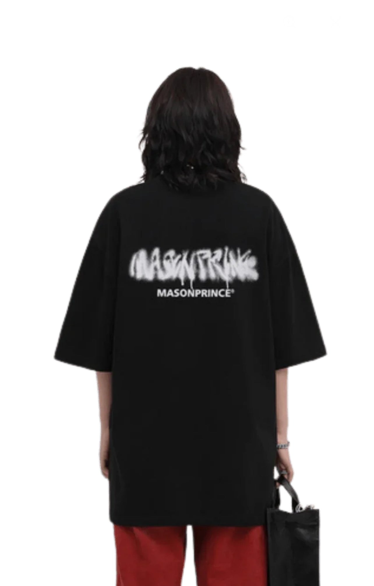 MASONPRINCE SPRAYED LOGO BLACK TEE