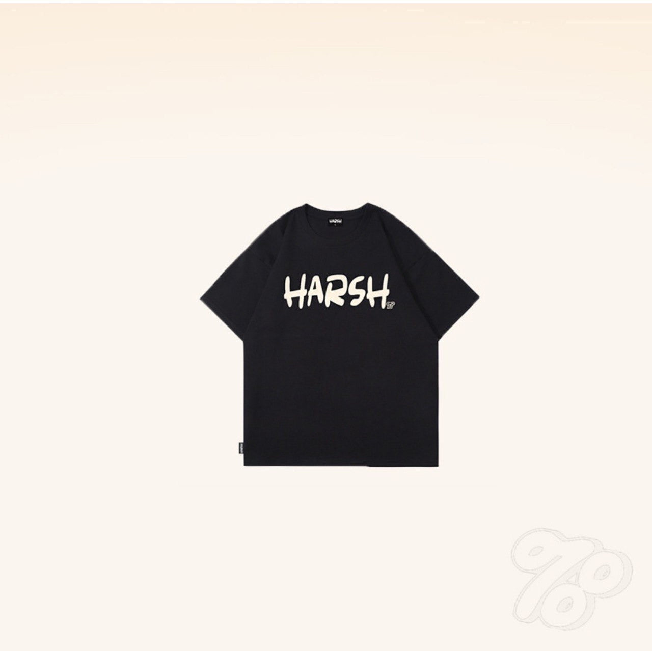 HARSH FRONT LOGO BLACK TEE