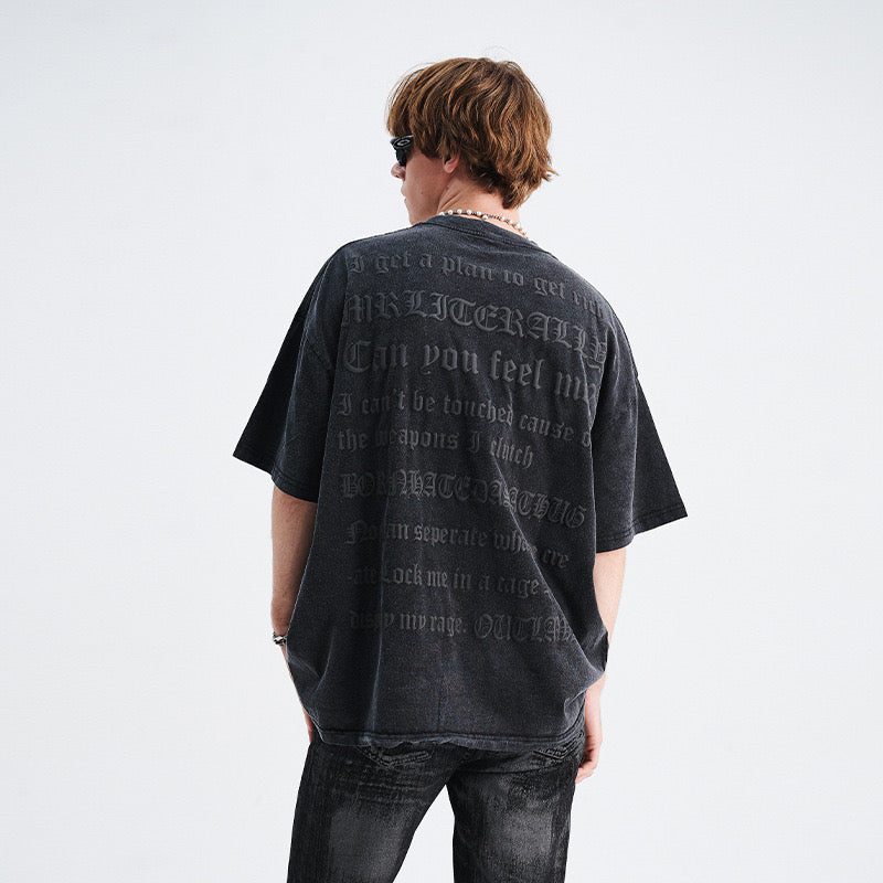 LAWFOO BLACK PUFFED 25 SEASON VINTAGE T SHIRT (PRE-ORDER)