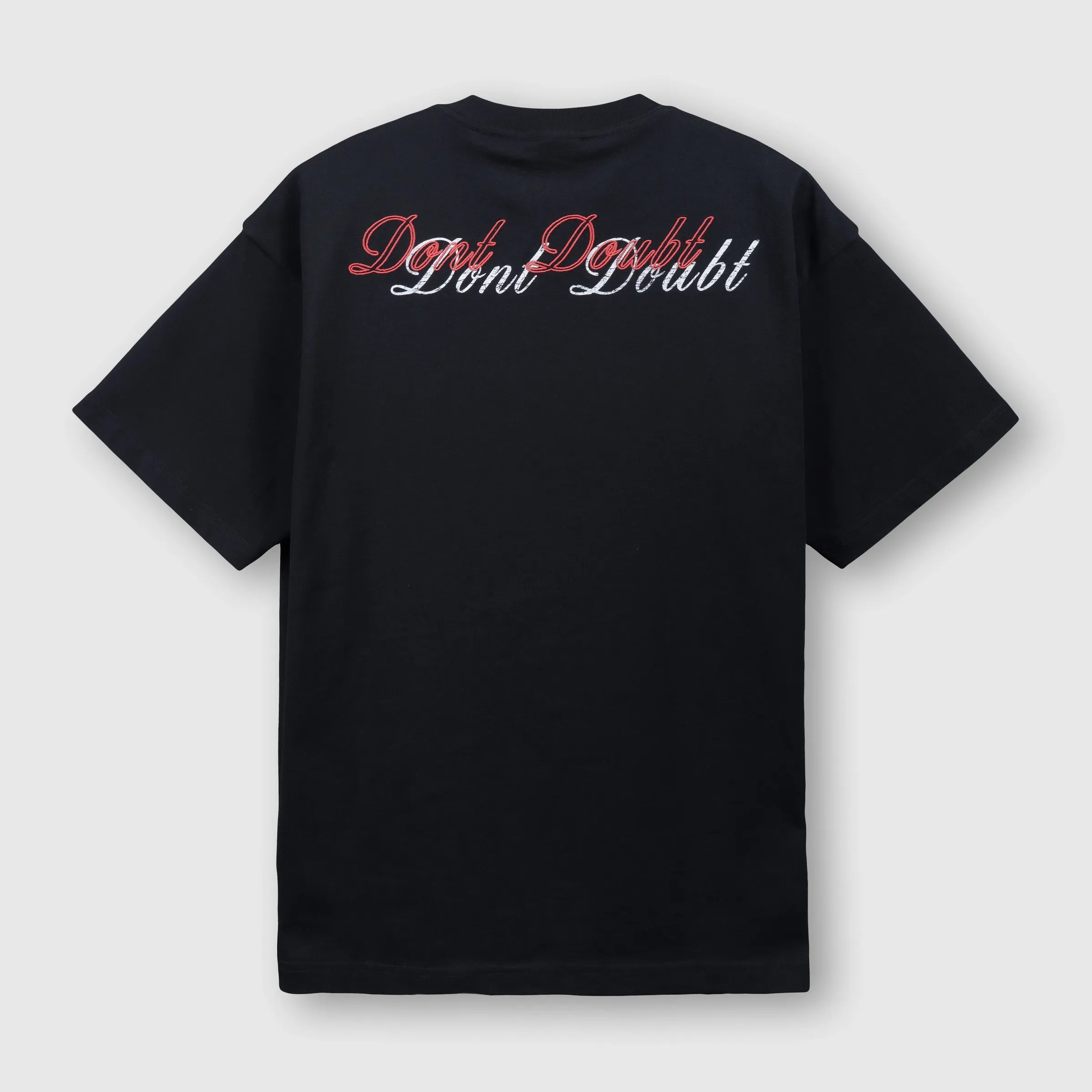 WHOCARES DON'T DOUBT VARSITY TEE BLACK