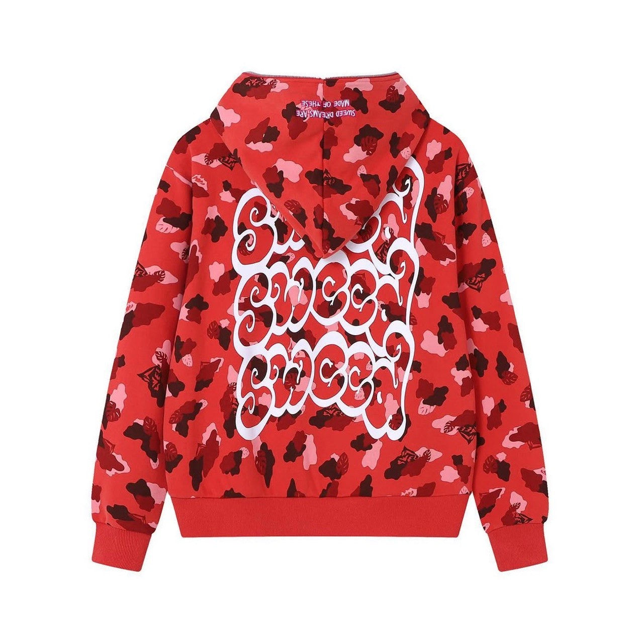 SWEED CAMO ZIP UP HOODIE RED