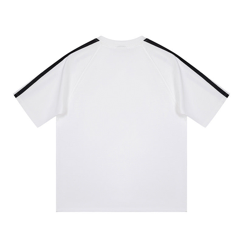 THREE LINEAR WHITE T SHIRT (PRE-ORDER)