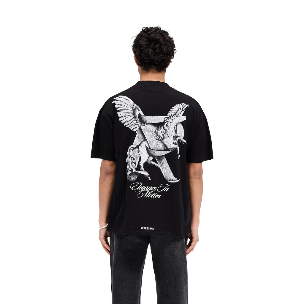 REPRESENT BLACK PEGASUS ELEGANCE IN MOTION TEE