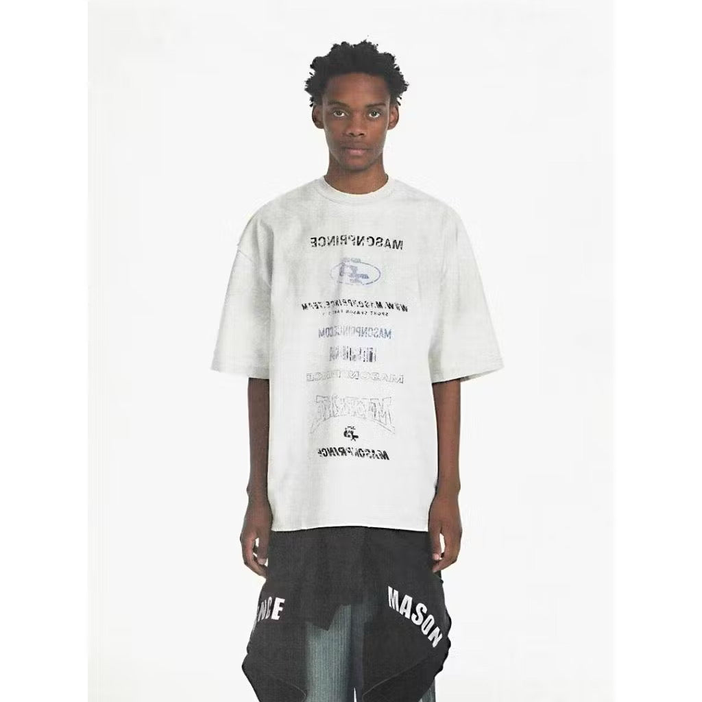MASONPRINCE INVERTED DISTRESSED GREY TEE