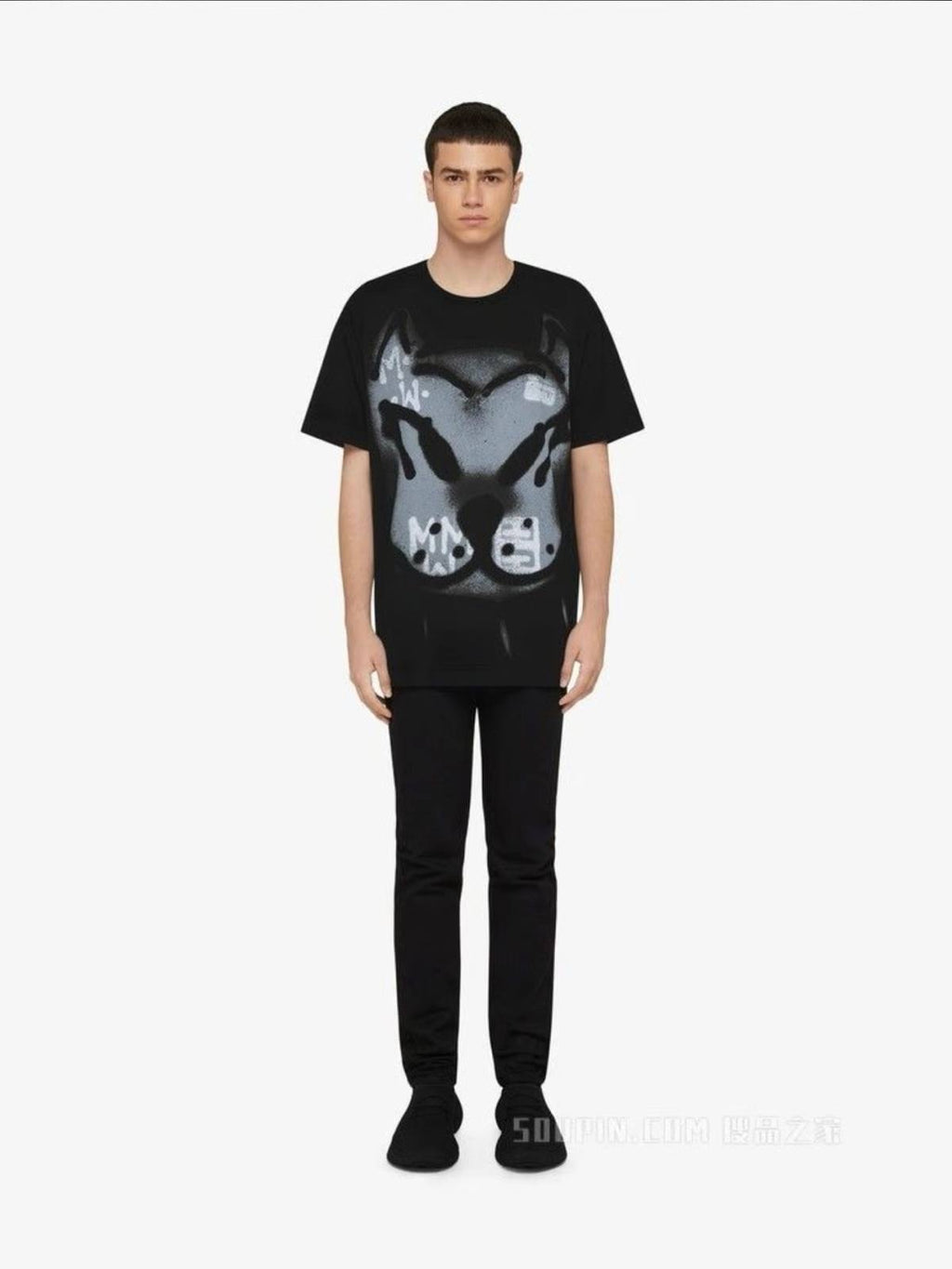 Givenchy x Chito Washed Black Dog Graffiti T-shirt