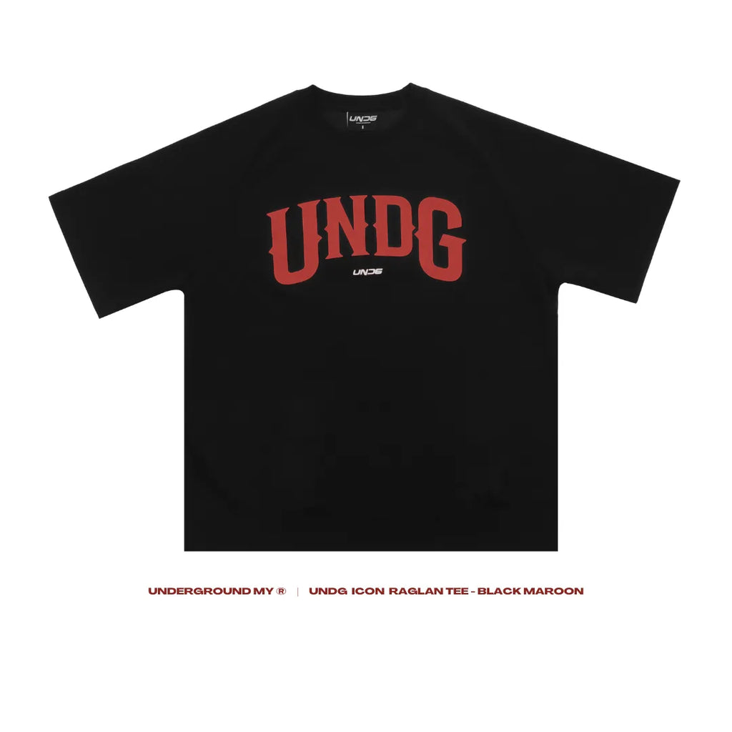 UNDG ICON RAGLAN TEE (BLACK/MAROON)