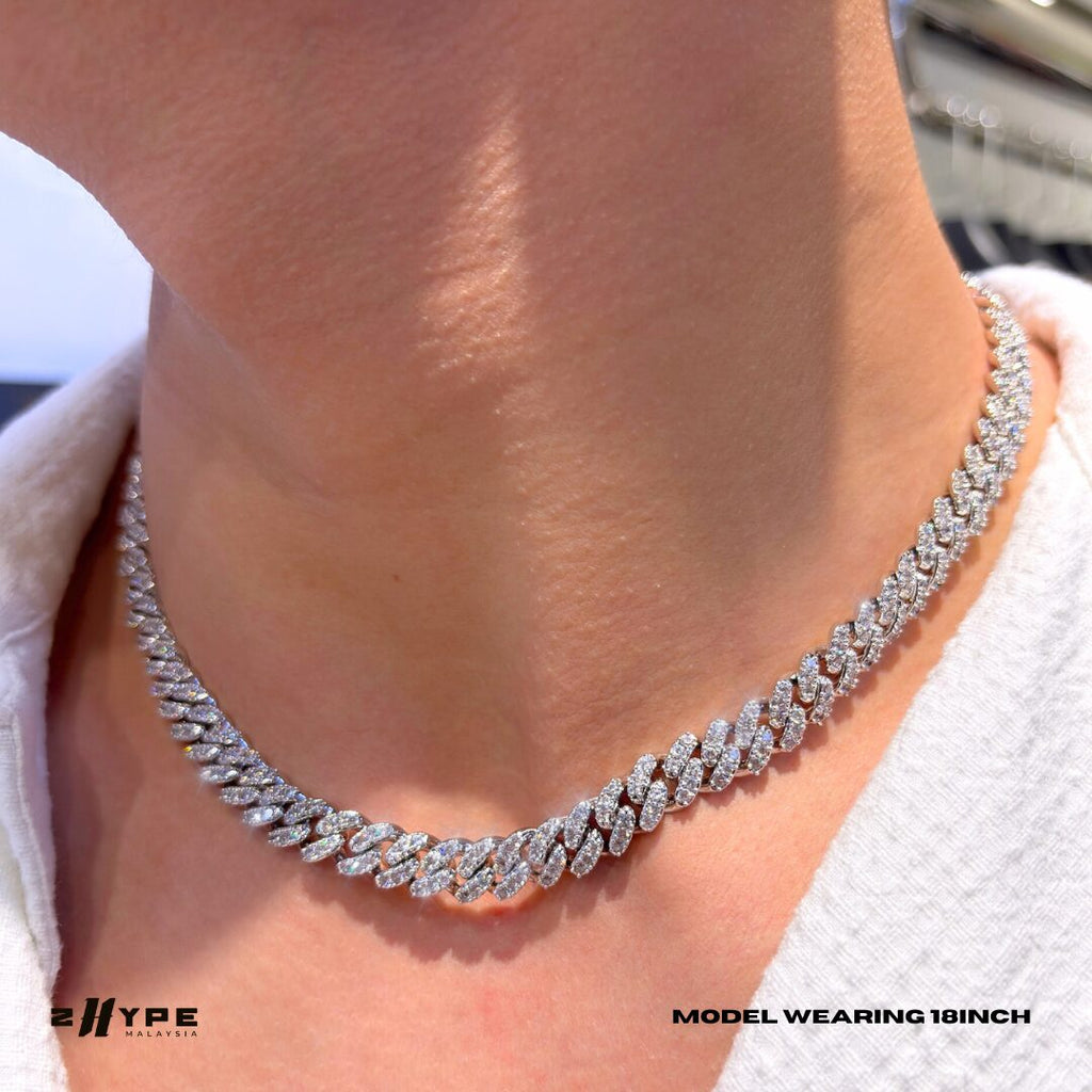 Iced-Out Prong Cuban Link Chain 8mm