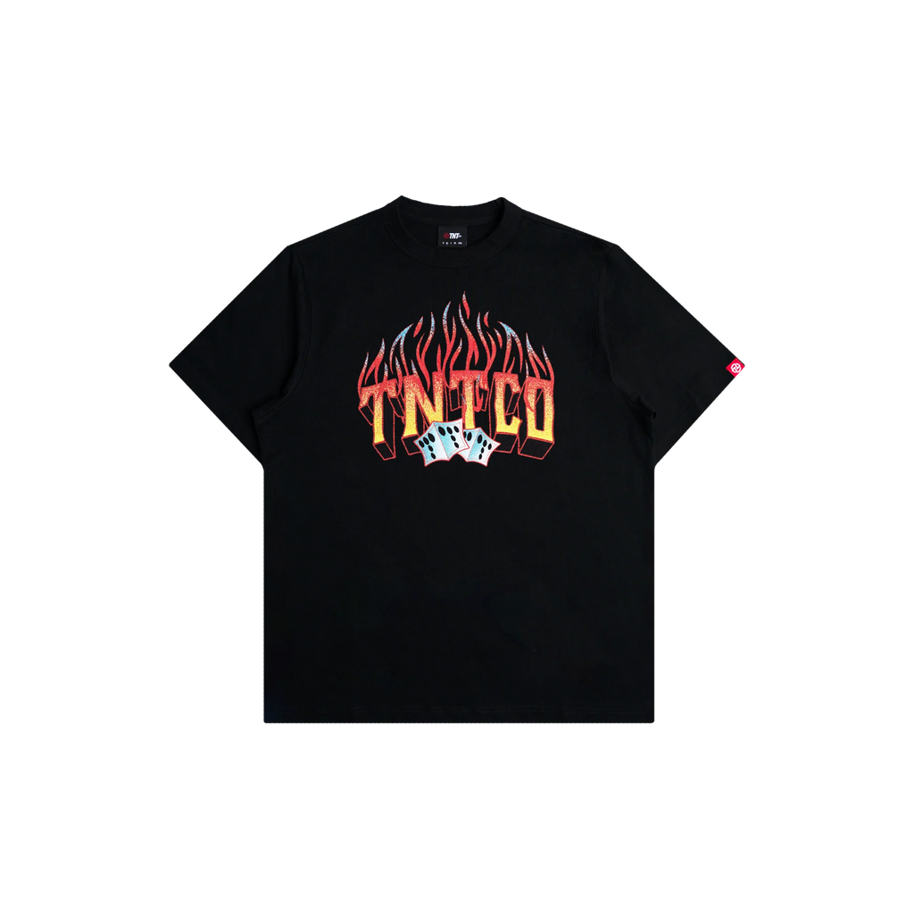 TNTCO FLAMING DICE TEE BLACK