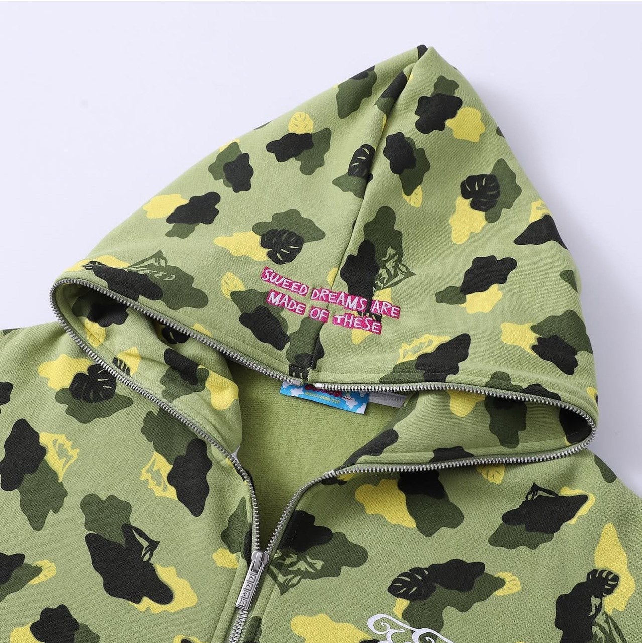 SWEED CAMO ZIP UP HOODIE GREEN