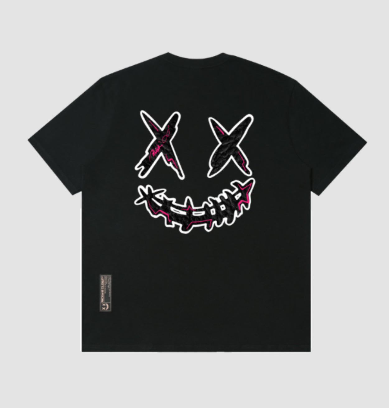 RICKYISCLOWN CROCODILE SKIN BLACK LOGO BLACK T SHIRT
