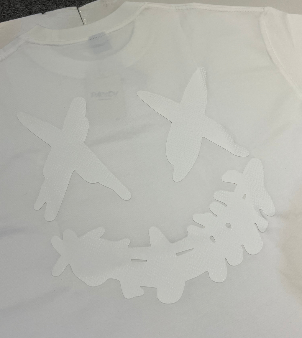 PARODY 3D SMILEY FACE DESIGN 070 WHITE T SHIRT