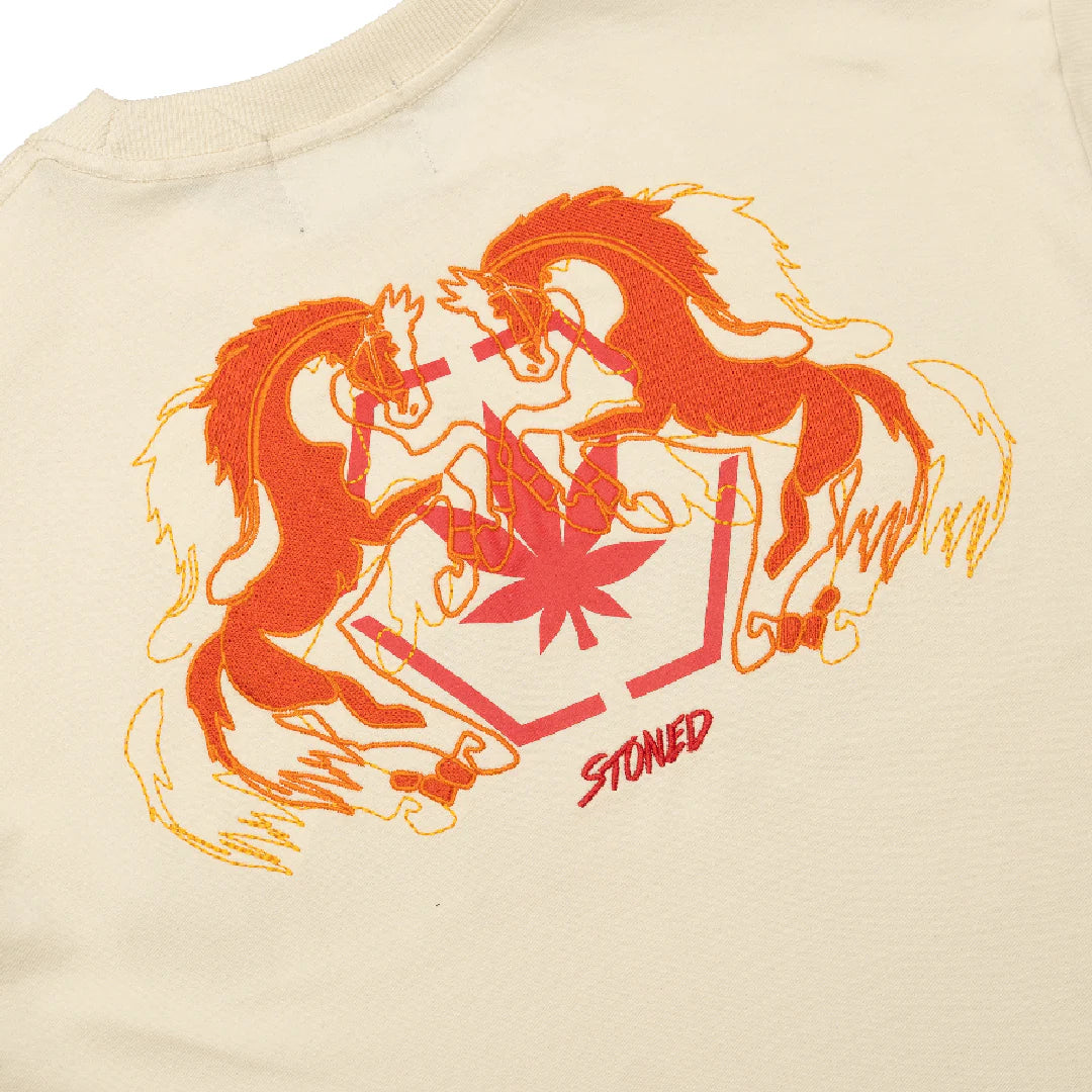 STONED & CO 26: DARK HORSE TWIN HORSES BEIGE TEE