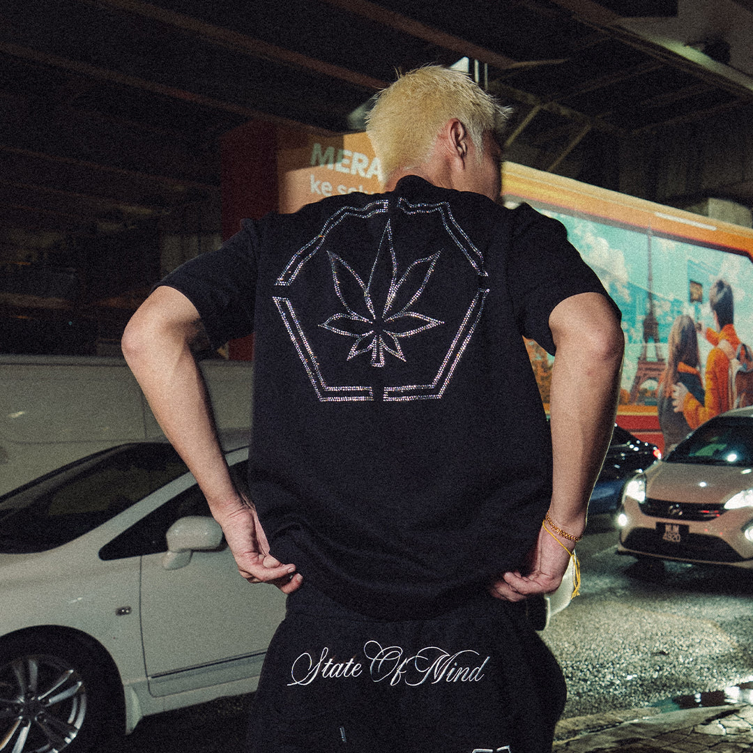 STONED&CO ATC: GENETIC HEXAGON RHINESTONE TEE BLACK