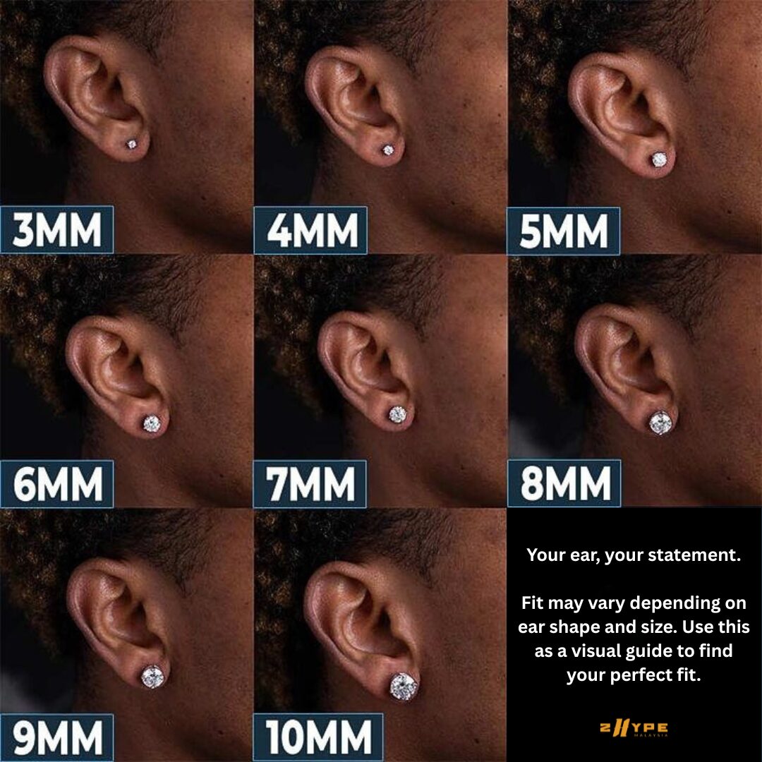 Iced Square Magnetic Earrings