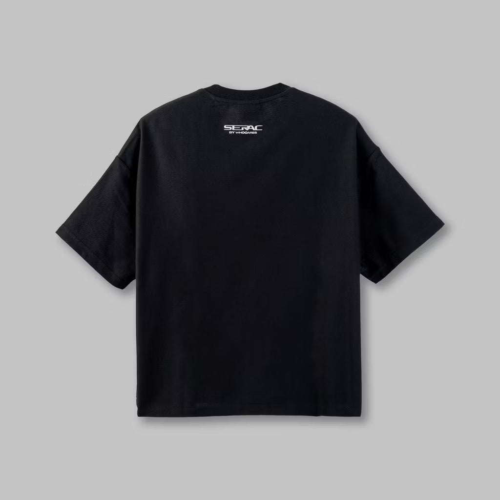 WHOCARES SERAC BOXY MINT TEE BLACK