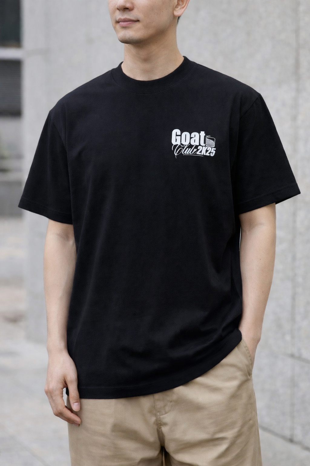 GOAT BASICS 2K25 RULE LOGO TEE SHIRT BLACK