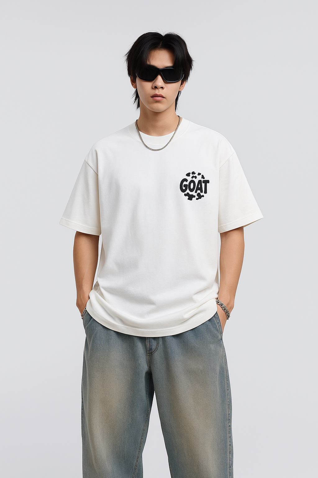 GOAT PUFFED CLOUD WHITE TEE