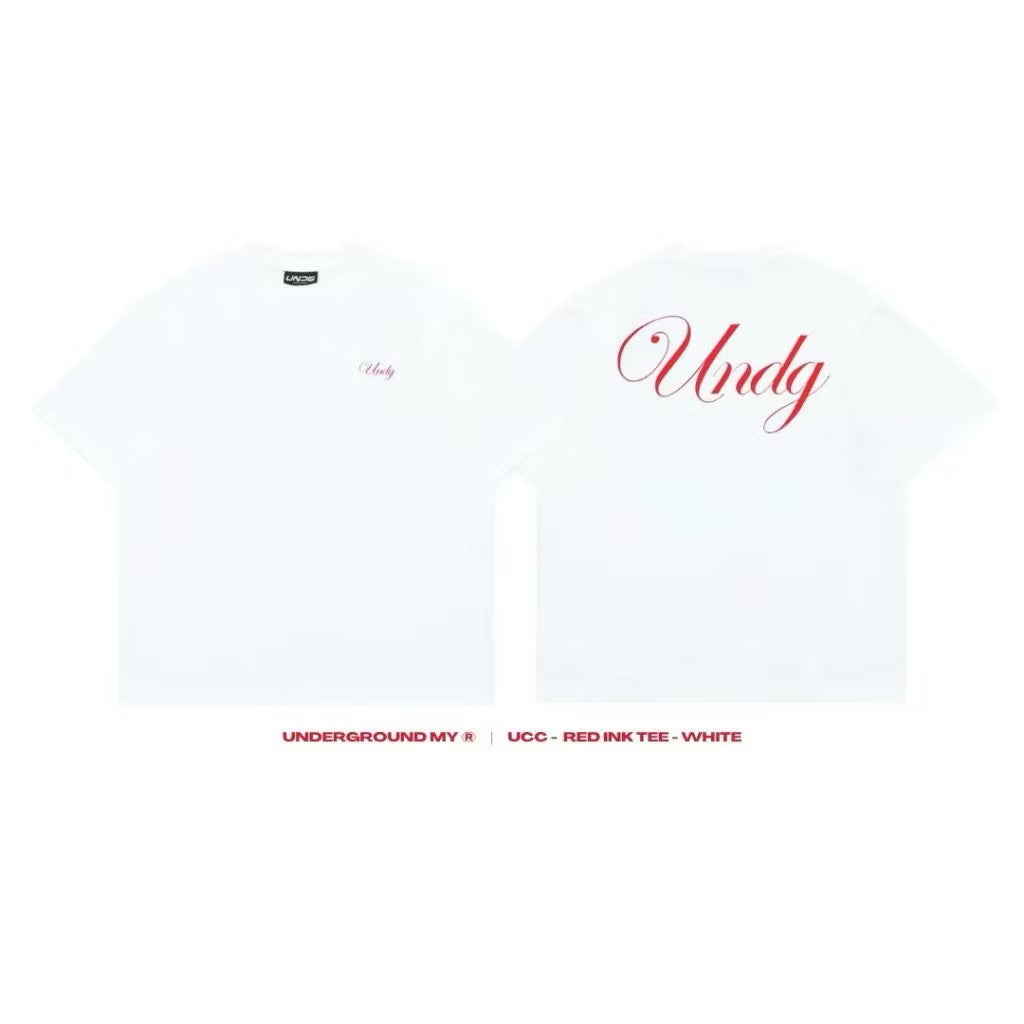 UNDG RED INK SIGNATURE TEE WHITE