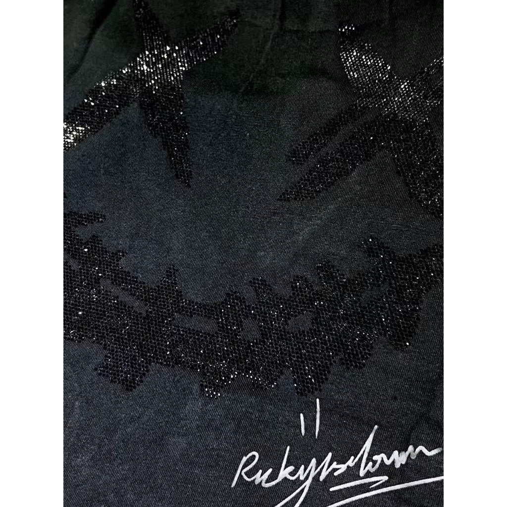RICKYISCLOWN BLACK RHINESTONE BLACK TEE