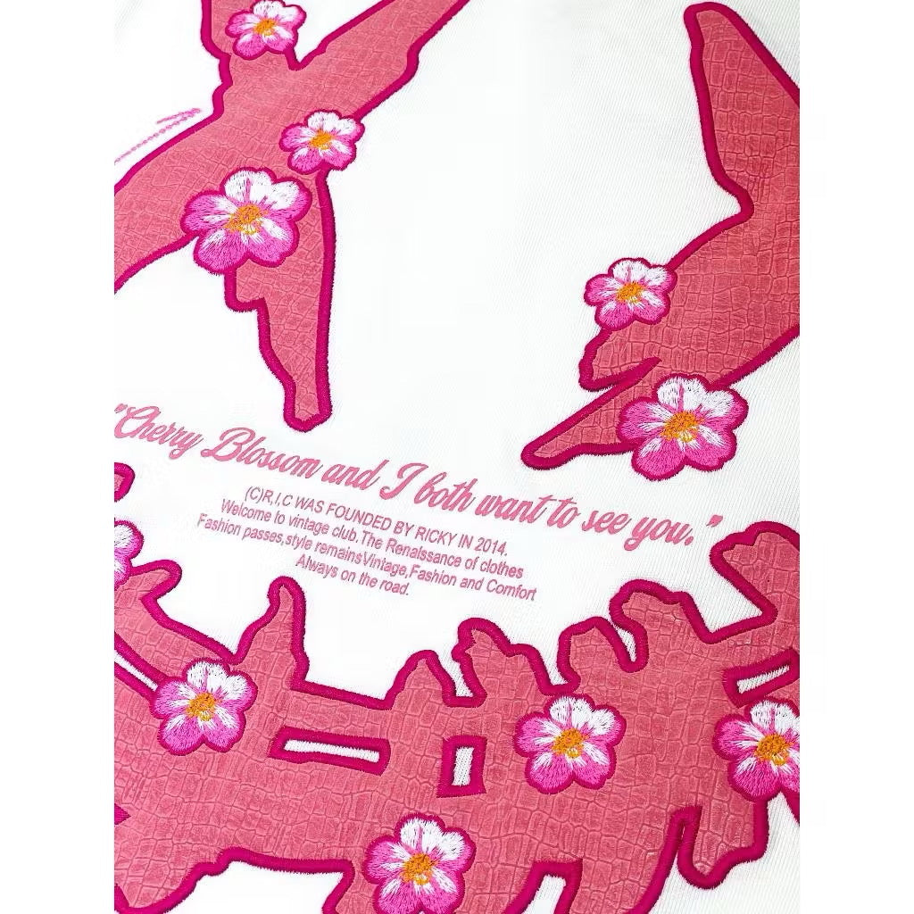 RICKYISCLOWN PINK SAKURA SKIN WHITE T SHIRT