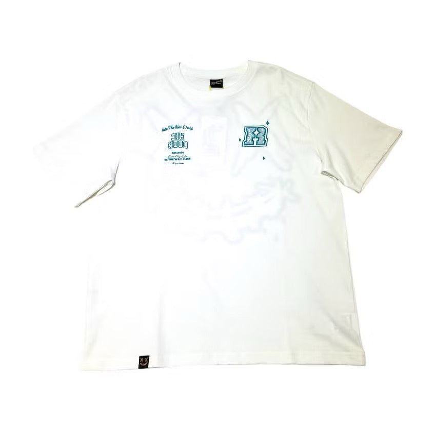 RICKYISCLOWN GREEN SCALING WHITE TEE