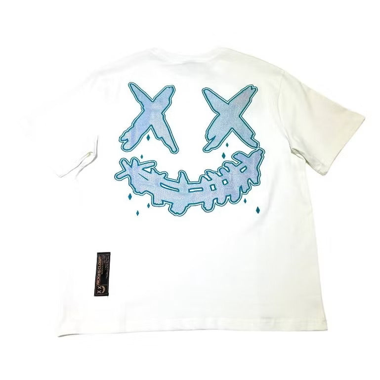 RICKYISCLOWN GREEN SCALING WHITE TEE