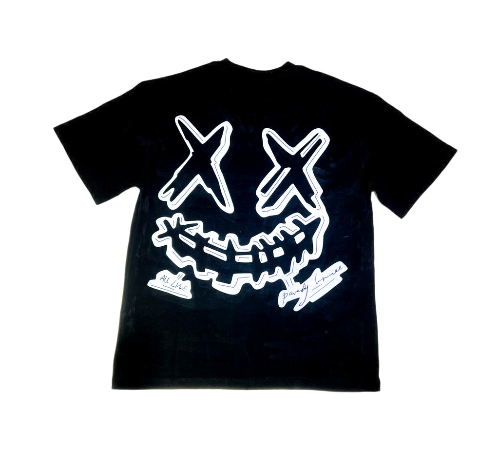 PARODY SMILEY FACE DESIGN 005 BLACK T SHIRT