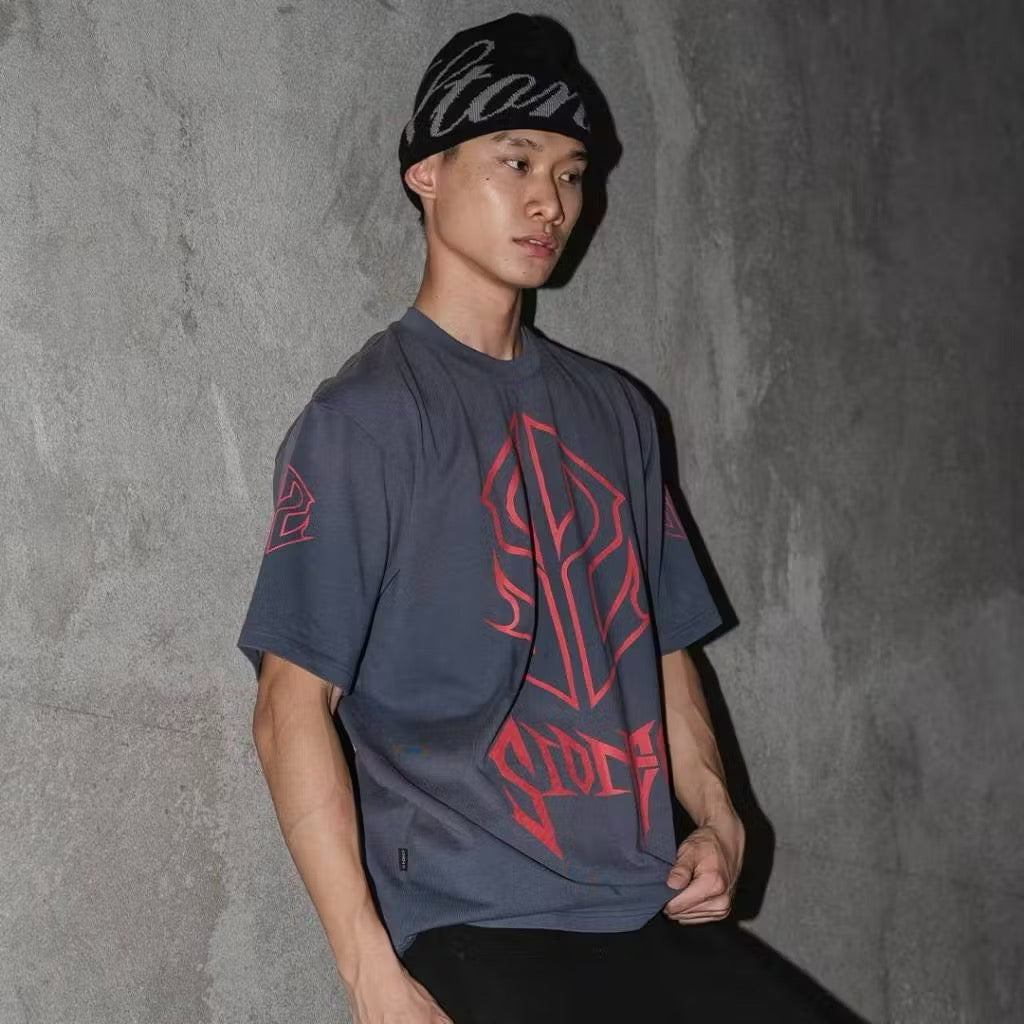 STONED WBB25: SS METAL TEE WASHED NAVY