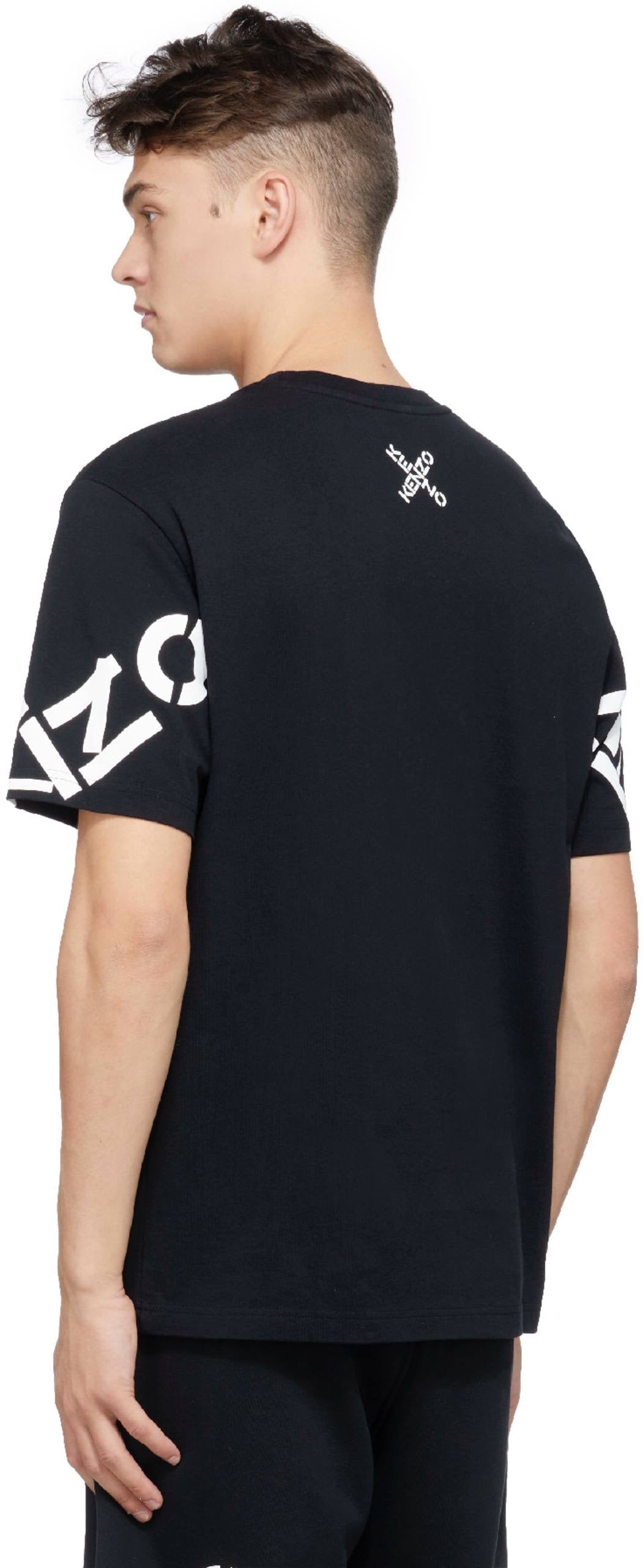 KENZO SPORT 'BIG X' SLEEVE LOGO BLACK T SHIRT (OS)