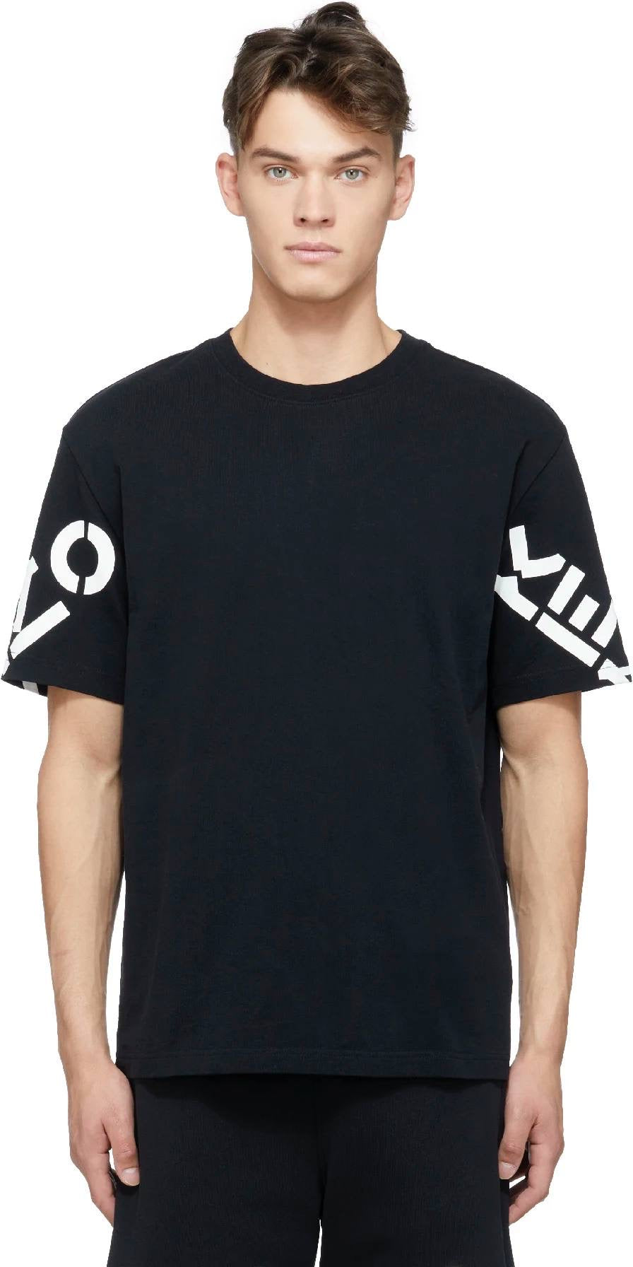 KENZO SPORT 'BIG X' SLEEVE LOGO BLACK T SHIRT (OS)