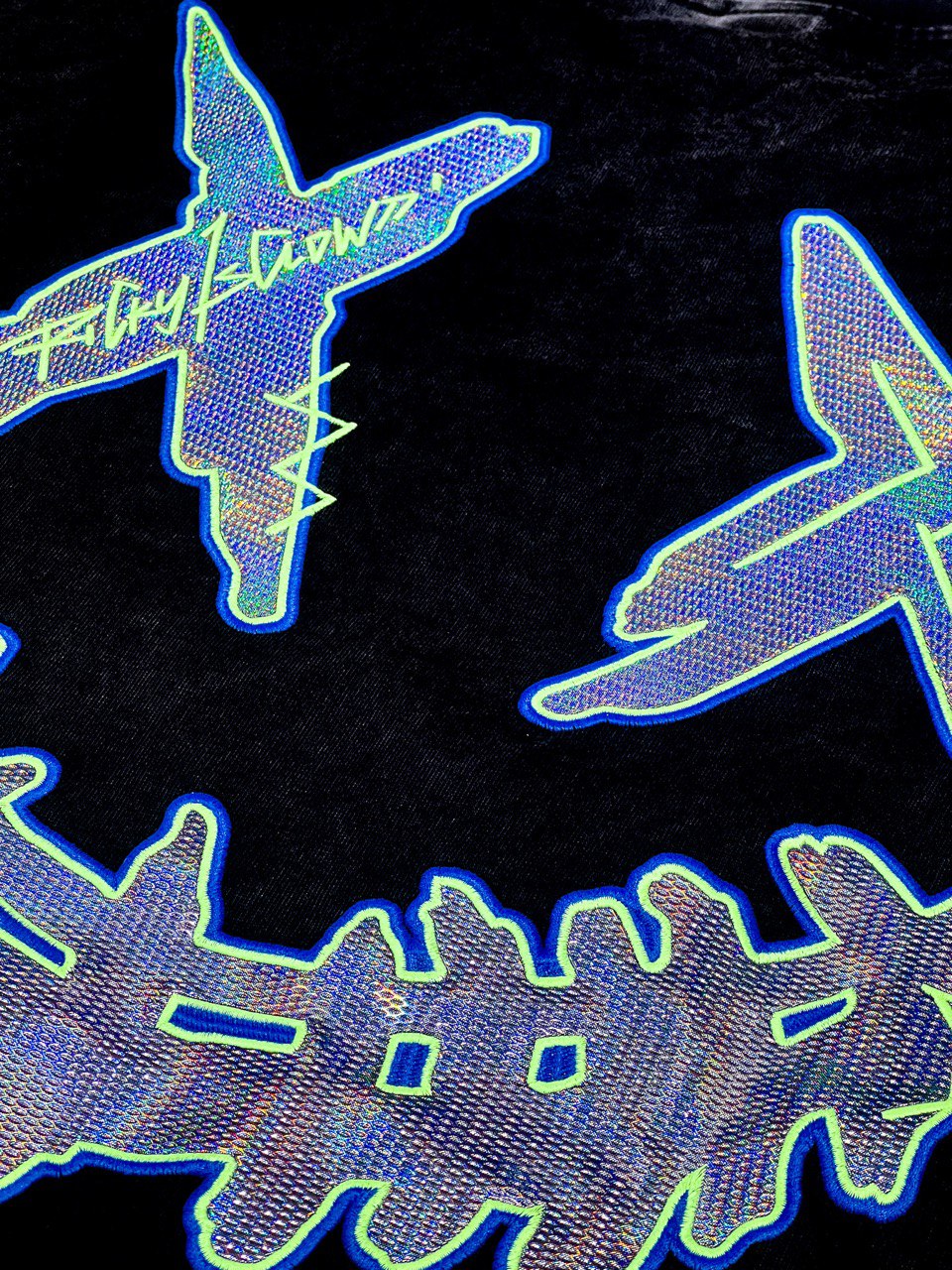 RICKYISCLOWN GREEN RAINBOW WASHED BLACK TEE