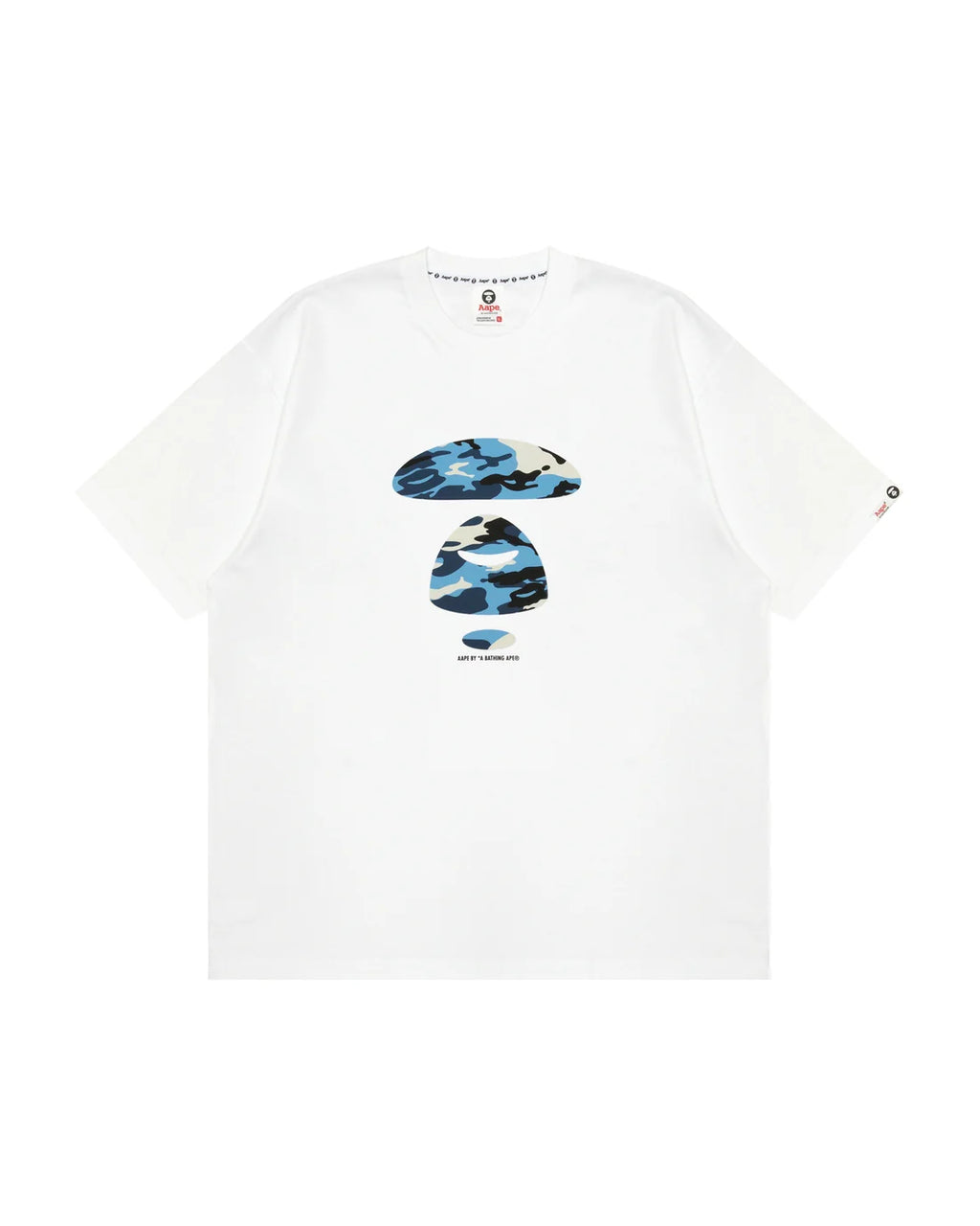 AAPEUNVS moonface graphic tee white blue