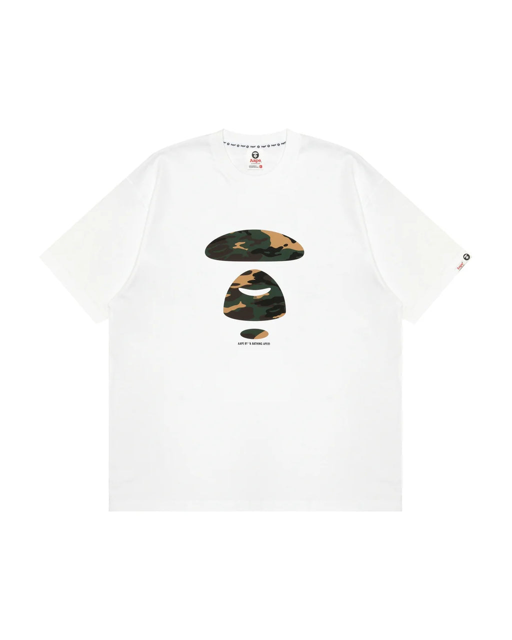 AAPEUNVS moonface graphic tee white green