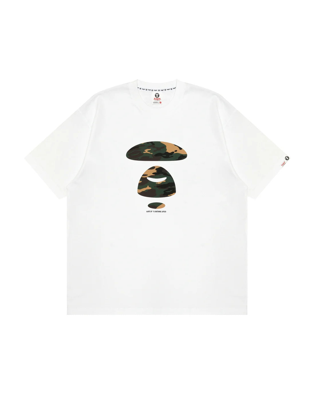 AAPEUNVS moonface graphic tee white green