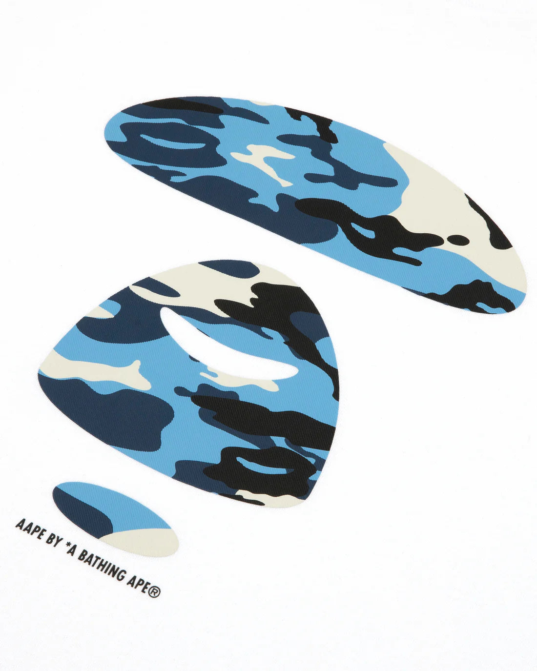 AAPEUNVS moonface graphic tee white blue