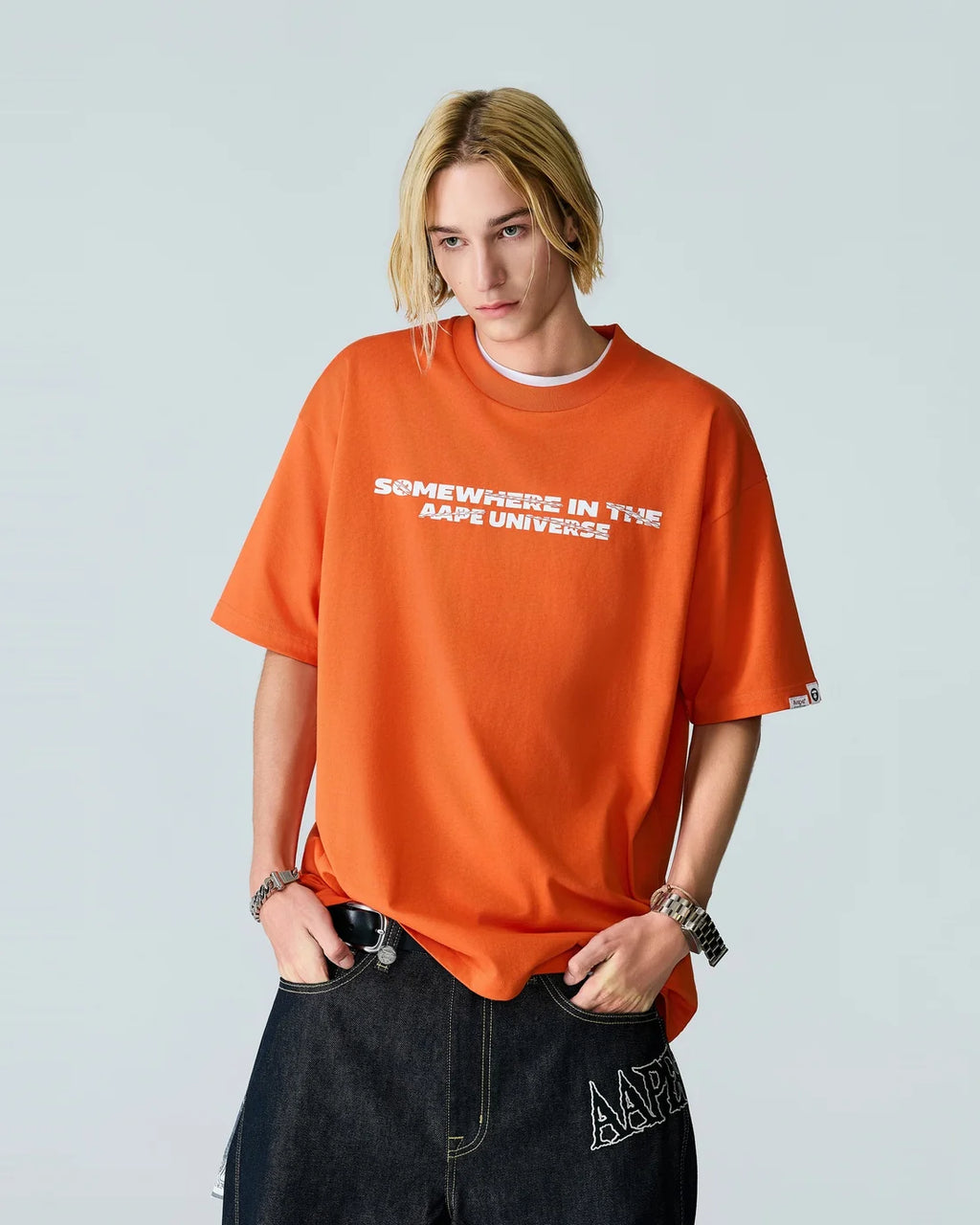 AAPEUNVS graphic tee orange tee