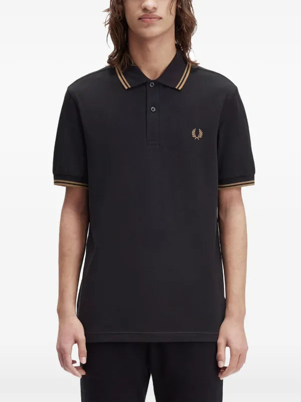 FRED PERRY(twin tipped polo shirt )(brown striped)