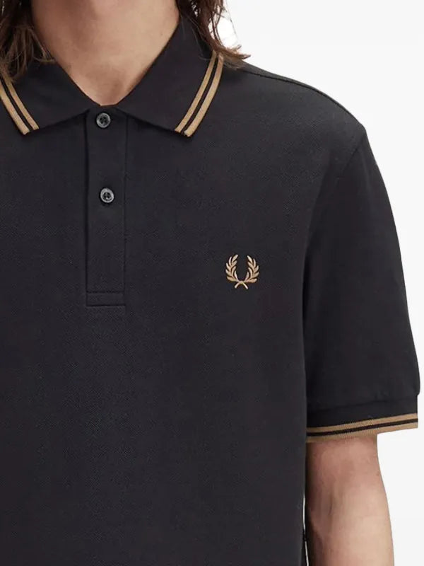 FRED PERRY(twin tipped polo shirt )(brown striped)
