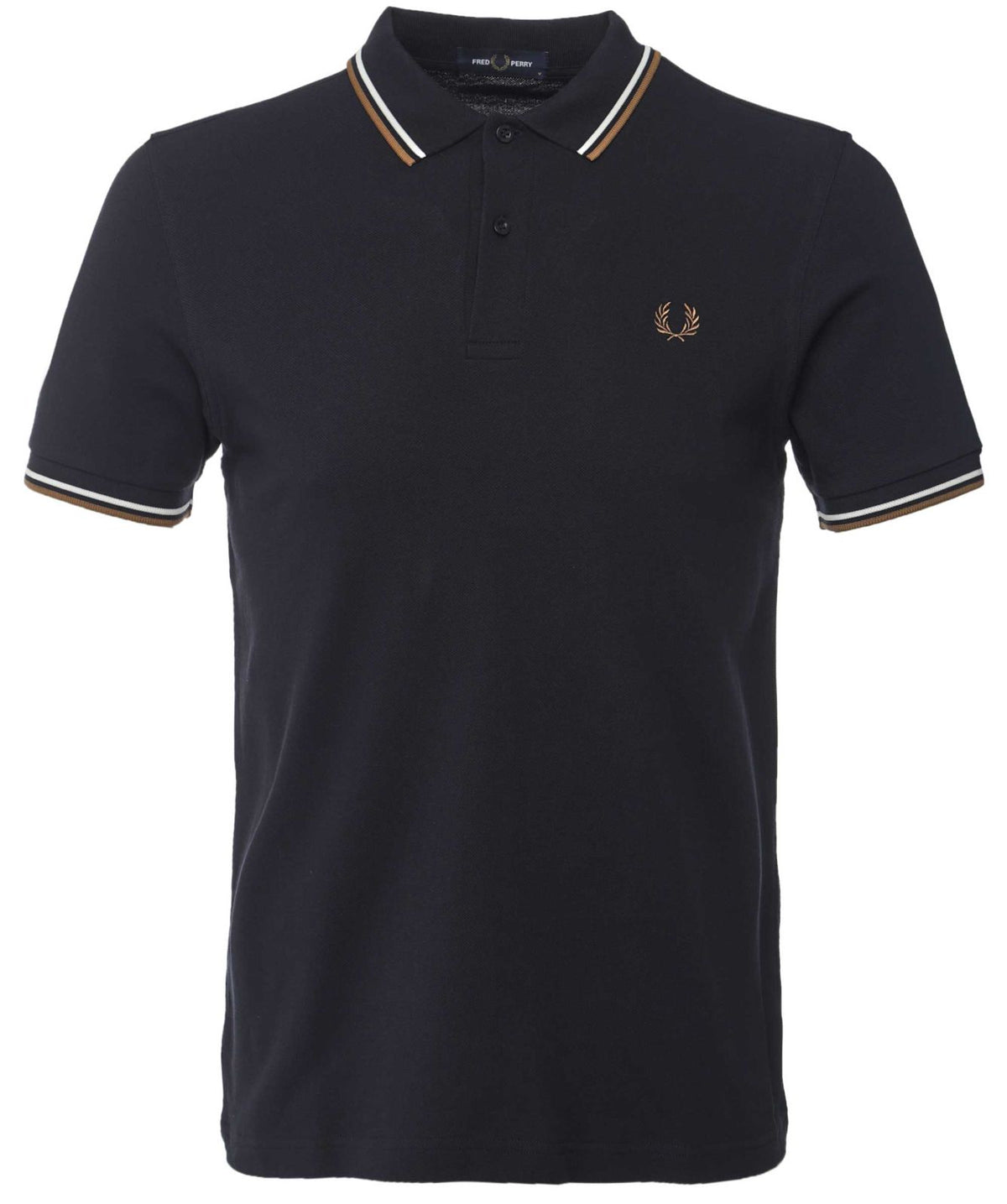 FRED PERRY(twin tipped polo shirt )(white & brown striped)