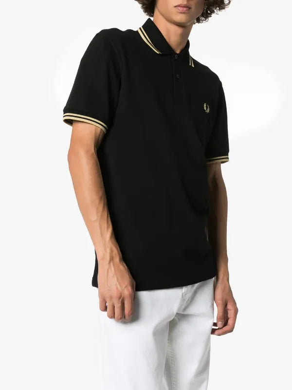 FRED PERRY(twin tipped polo shirt )( gold striped)