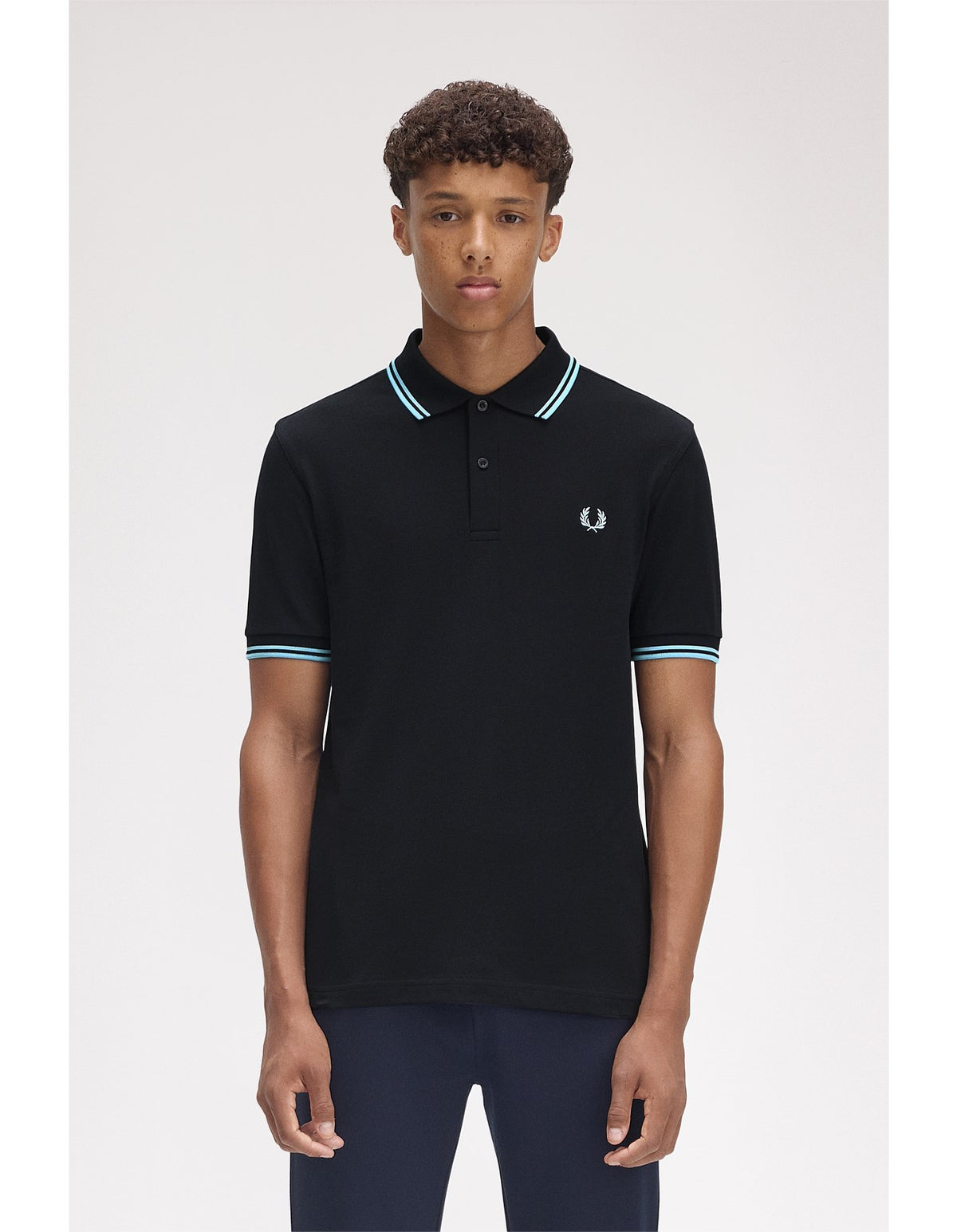 FRED PERRY(twin tipped polo shirt )(blue striped)