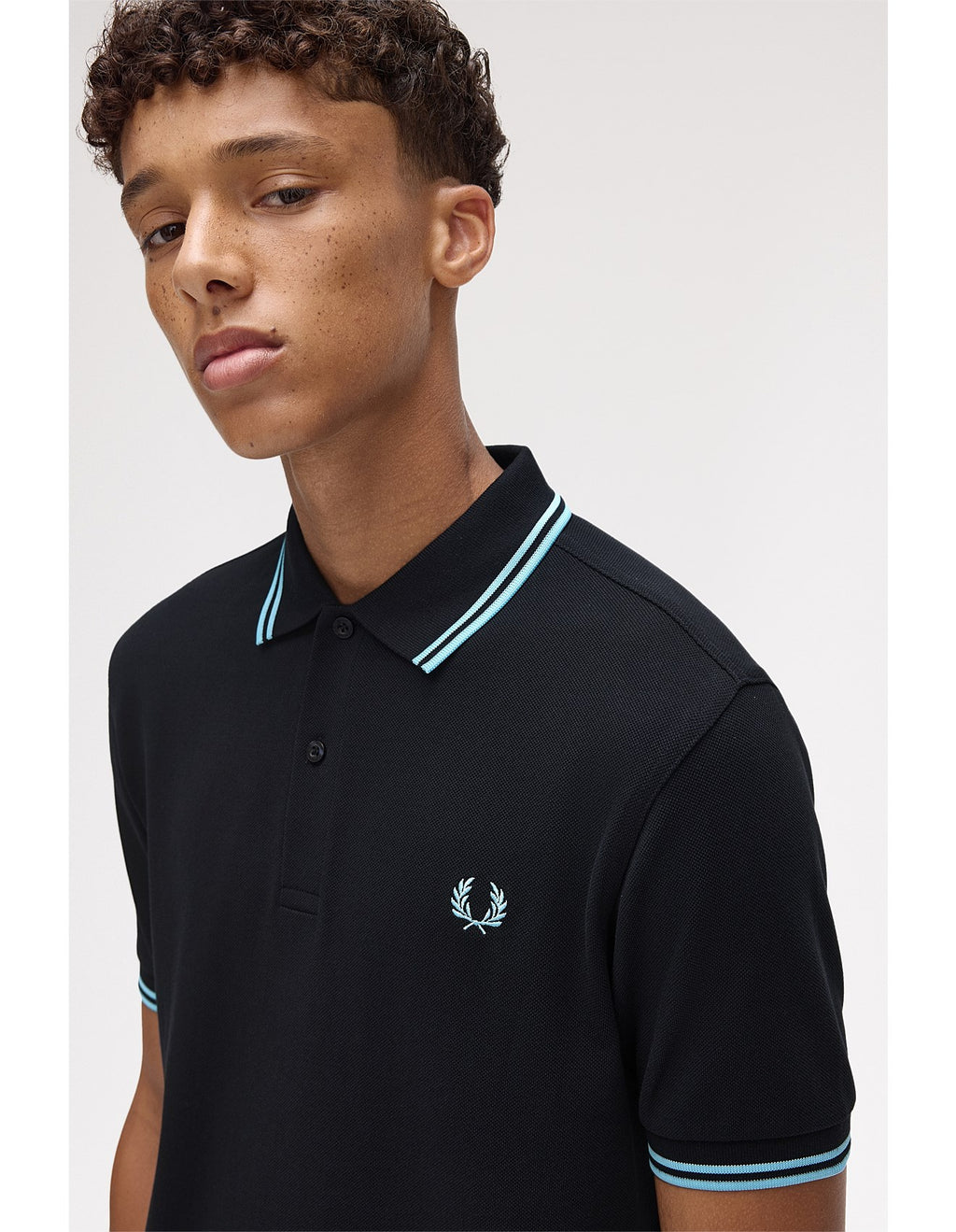 FRED PERRY(twin tipped polo shirt )(blue striped)